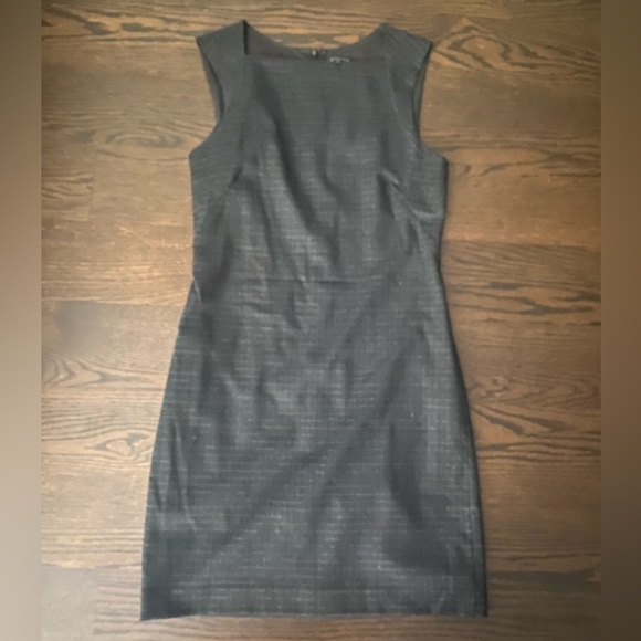 Theory size 8 gray wool silver threads dress fitted business - Picture 2 of 5